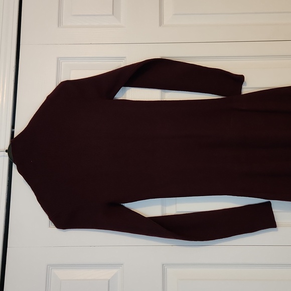 Burgundy Maternity Midi Sweater Dress - Picture 5 of 5